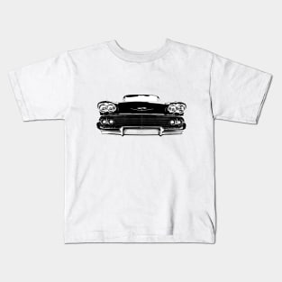 1958 Chevy Bel air B&W Kids T-Shirt